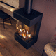 chimenea de gas / independiente / de pie / central