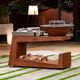cocina de exterior / contemporánea / de haya / de acero COR-TEN®