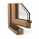 ventana de madera / abatible / con vidrio doble / de 1 batiente