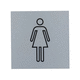 pictograma para puerta con puerta / de aluminio anodizado / pegado / para sanitario
