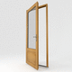 puerta de entrada / de madera / abatible / contemporánea