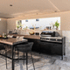 kitchenette pequeña / de hormigón / de acero inoxidable / de polietileno de alta densidad PEHD