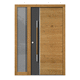 puerta de entrada / de madera / abatible / contemporánea