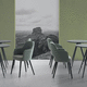 sillón contemporáneo / de tejido / de acero / de madera