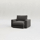 sillón contemporáneo / de tejido / con reposapiés / con revestimiento removible