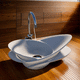 lavabo sobre mueble / de mineral compuesto / sin orificio / sin rebosadero