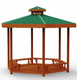 pérgola autoportante / de madera / mitación teja / con tejado inclinado