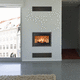 chimenea insertable de leña / de metal / contemporánea / clase A+