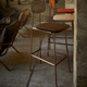 silla de bar contemporánea / de interior / de tejido / de cuero