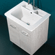 lavabo integrado / de cerámica / rectangular / con 1 orificio