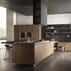 cocina contemporánea / de chapa de madera / de cuarcita / de aluminio