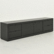 mueble de televisión contemporáneo / con cajones / de roble / negro