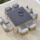 mesa de comedor contemporánea / de Dekton® / con base de aluminio / con base de chapa de acero