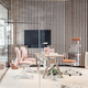 silla de visita contemporánea / de interior / de tejido / de metal