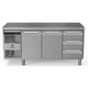 mostrador refrigerado profesional / con 2 puertas / 3 cajones / de acero inoxidable