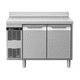 mostrador refrigerado profesional / con 2 puertas / de acero inoxidable