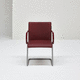 silla de visita contemporánea / de interior / de cuero / con base metálica