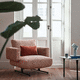 sillón contemporáneo / de tejido / reglable / rosa