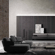mueble de televisión contemporáneo / lowboards / de roble / de vidrio