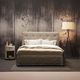 cama de matrimonio / contemporánea / tapizada / con cabecero