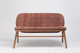 banqueta contemporánea / de tejido / de madera maciza / con respaldo