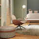 sillón de diseño orgánico / de tejido / de cuero / de metal