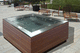 spa sobre suelo / cuadrado / 4 plazas / de acero inoxidable