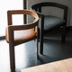 silla contemporánea / de tejido / de cuero / con base de nogal