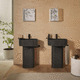 lavabo con base / de cerámica / con toallero integrado / doble