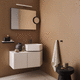 mueble de lavabo de pared / de madera / contemporáneo / con 2 puertas