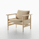 sillón contemporáneo / de cuero / de tejido / de fresno
