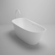 bañera ovalada / en isla / de cerámica / blanca