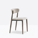 silla contemporánea / de interior / de tejido / con base de nogal