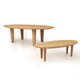 mesa contemporánea / de madera maciza / ovalada