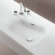 lavabo integrado / de Corian® / con encimera / trapezoidal