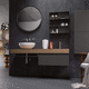 mueble de lavabo suspendido / de madera / de HPL / contemporáneo