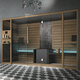 sauna finlandesa / para uso residencial / de madera / de vidrio templado