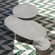 mesa de centro contemporánea / de hormigón / con base de hormigón / ovalada