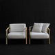 sillón contemporáneo / de cuero / de tejido / de acero