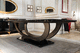 mesa de comedor Art Deco / de madera maciza / de ébano de Makassar / con base de madera