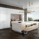 cocina contemporánea / de madera / con isla / sin pomos
