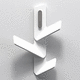percha contemporánea / de metal / triple / de baño