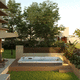 spa de natación empotrable / sobre suelo / rectangular / 4 plazas