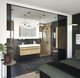 baño contemporáneo / de roble / de cerámica / a medida