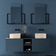 mueble de lavabo doble / suspendido / de madera / de metal