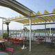 pérgola autoportante / de aluminio / cobertura corredera de lona PVC / retráctil