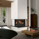 chimenea de leña / encastrable / de esquina / de 3 caras