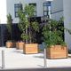 jardinera de madera / rectangular / con banco integrado / contemporánea