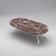mesa de centro contemporánea / de madera / de mármol / con base metálica
