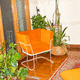 sillón contemporáneo / de tejido / de piel de vaca / de acero